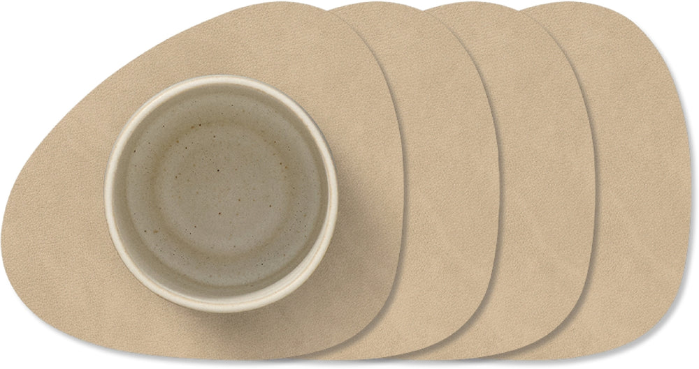 Ensemble de dessous de verre LIND DNA - en cuir - Nupo - 13 x 11 cm - 4 pièces