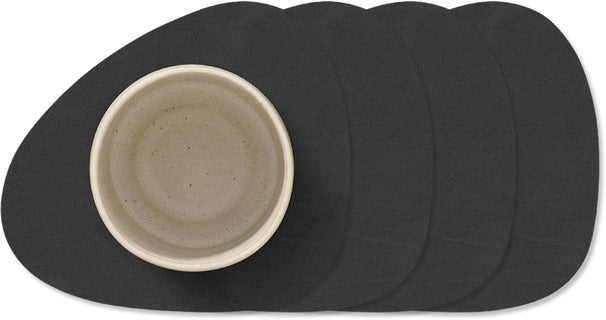 Set de dessous de verre LIND DNA - en cuir - Nupo - 13 x 11 cm - 4 pièces