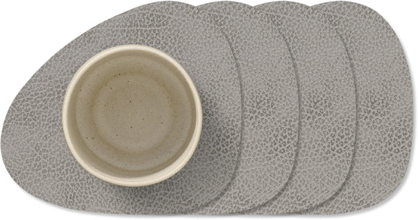 Ensemble de dessous de verre LIND DNA - en cuir - Hippo - 13 x 11 cm - 4 pièces