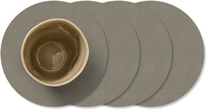 Ensemble de dessous de verre LIND DNA - en cuir - Nupo - ø 10 cm - 4 pièces