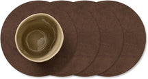Ensemble de dessous de verre LIND DNA - en cuir - Nupo - ø 10 cm - 4 pièces