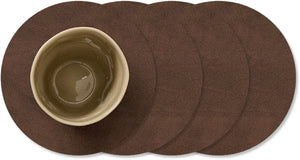 Ensemble de dessous de verre LIND DNA - en cuir - Nupo - ø 10 cm - 4 pièces
