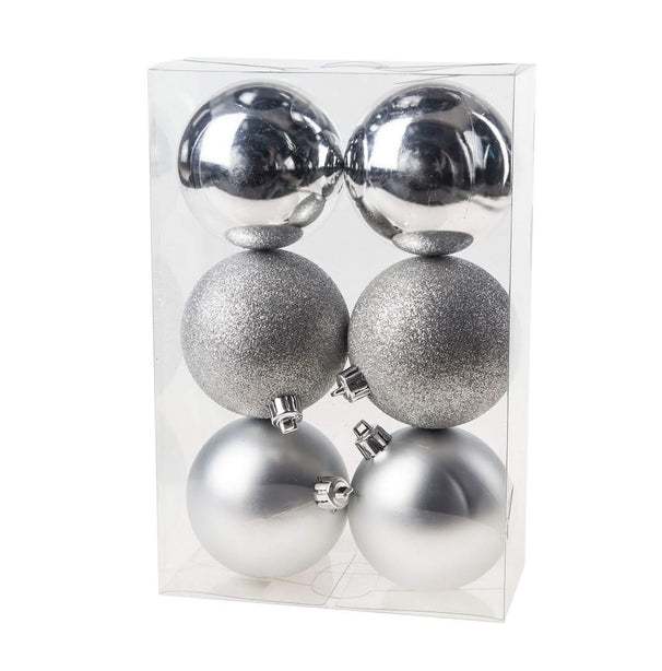 Set de boules de Noël Cosy&Trendy - en plastique - Cosy@Home - 8 cm - 6 pièces