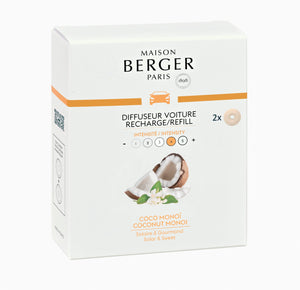 Set de recharges Maison Berger - Autoparfum - Coconut Monoi - 30 ml - 2 pièces