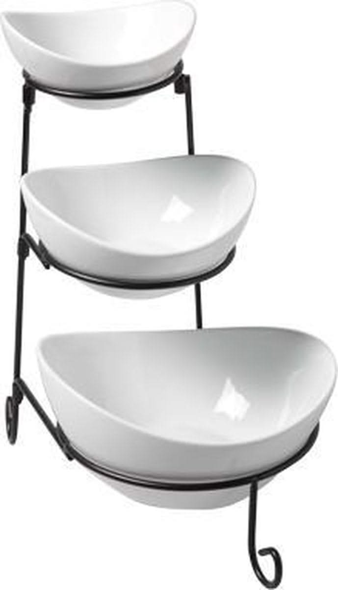 Set d'étagères Cosy & Trendy - Buffet - en porcelaine - 3 étages - 4 pièces