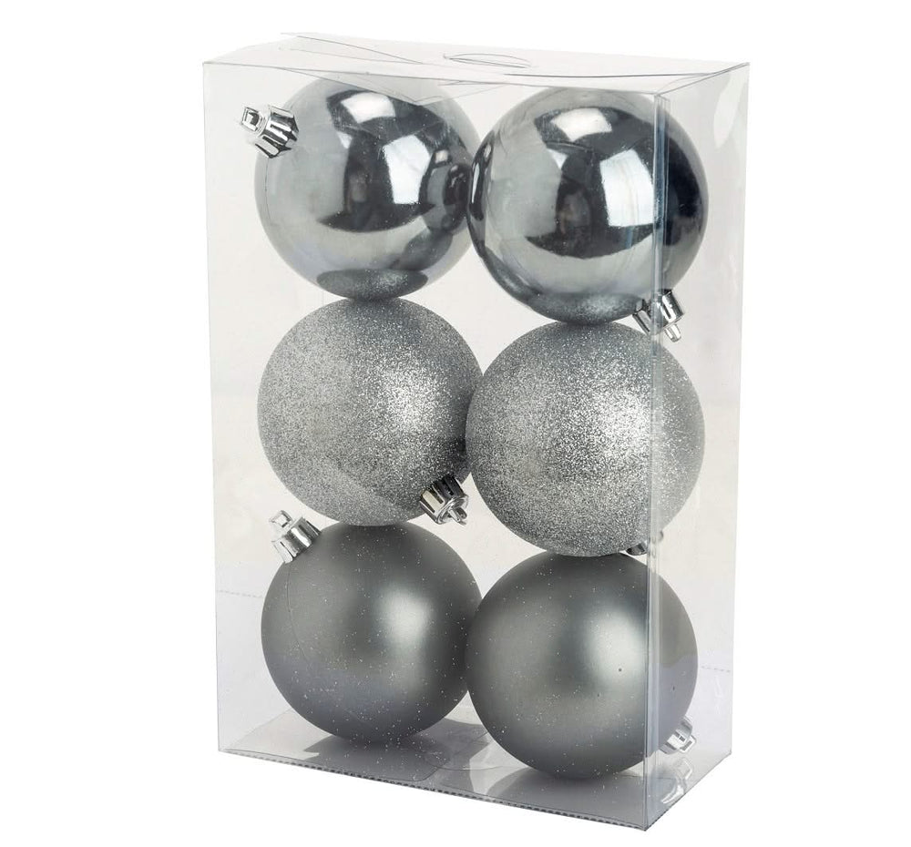 Ensemble de boules de Noël Cosy&Trendy - Argent - Cosy@Home - 8 cm - 6 pièces