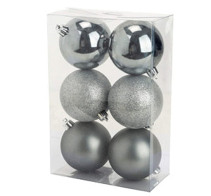 Ensemble de boules de Noël Cosy&Trendy - Argent - Cosy@Home - 8 cm - 6 pièces
