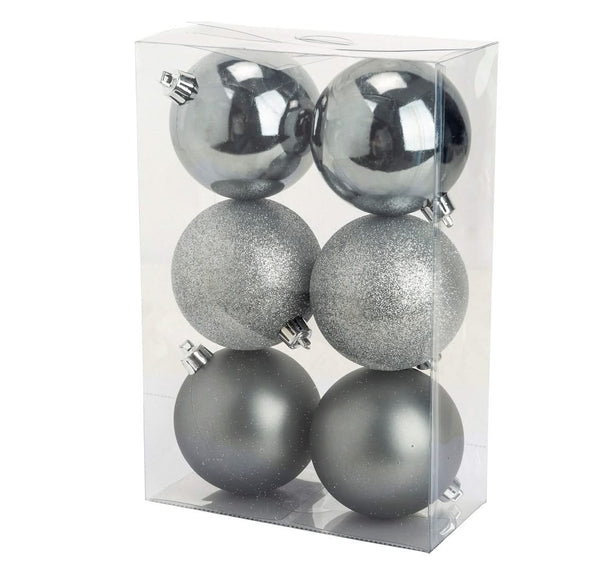 Ensemble de boules de Noël Cosy&Trendy - Argent - Cosy@Home - 8 cm - 6 pièces