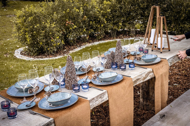 Assiettes de dîner Cosy & Trendy - En gres - Aicha - 27 x 23 cm - 4 pièces