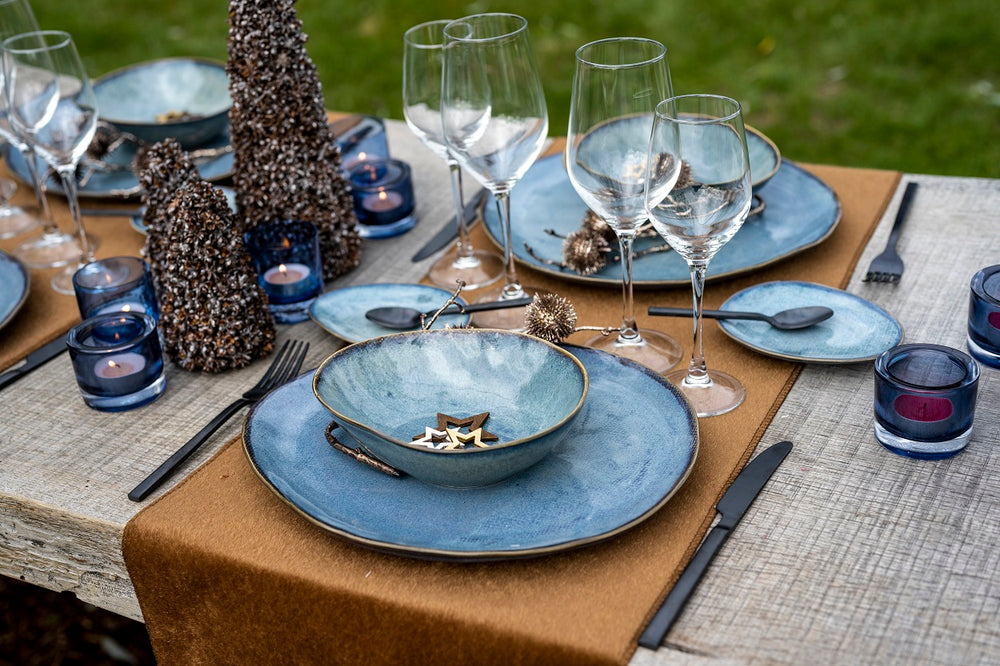 Assiettes de dîner Cosy & Trendy - En gres - Aicha - 27 x 23 cm - 4 pièces
