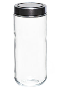 Pot de conservation Sareva - Bocal en verre - Couvercle en inox - 1 L - ø 8 cm