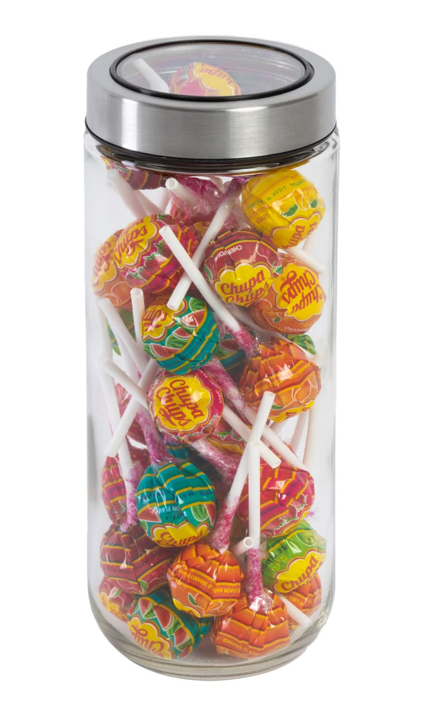 Pot de conservation Sareva - Bocal en verre - Couvercle en inox - 1 L - ø 8 cm