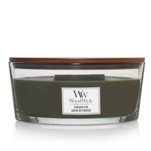 Bougie parfumée WoodWick - Mèche en bois - Frasier Fir - 19 cm