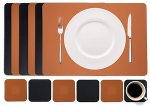 Ensemble de sets de table Cookinglife - en cuir vegan - 46 x 33 cm - 12 pièces