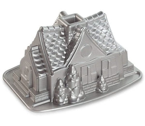 Moule à Bundt Nordic Ware Maison en Pain d'Épices Argent - Aluminium coulé - 26 x 20 cm