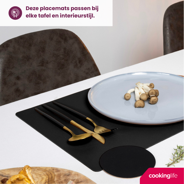 Set de table Cookinglife - Sous-assiettes - Placemats - 46 x 33 cm - 6 pièces