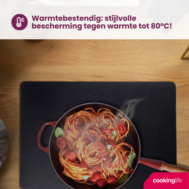 Set de sous-assiettes Cookinglife - Double face - Vegan - 46x33 cm - 6 pièces