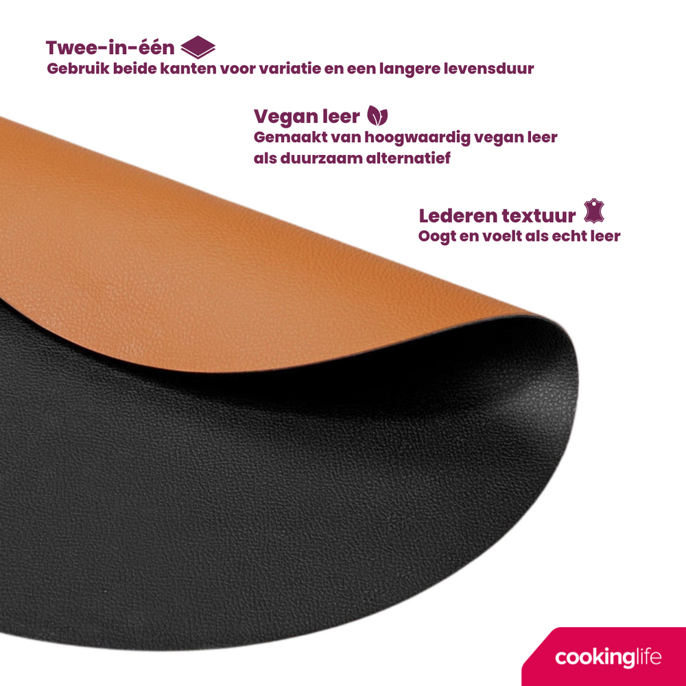 Set de sets de table Cookinglife - Double face - Ø 38 cm - 6 pièces