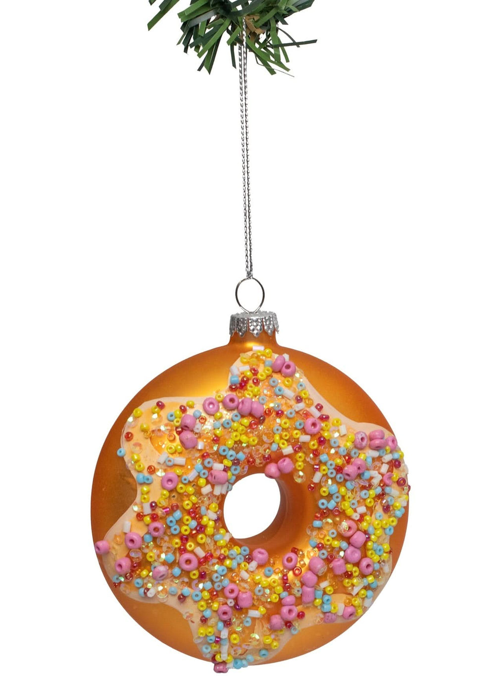 Boule de Noël Nordic Light - Donut - Confetti - 10 cm - en verre