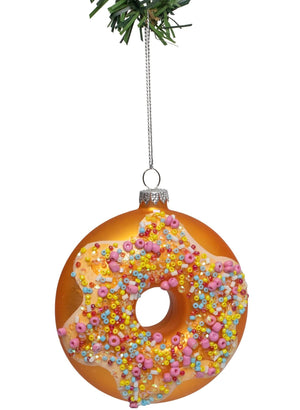 Boule de Noël Nordic Light - Donut - Confetti - 10 cm - en verre