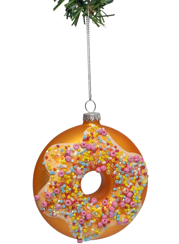 Boule de Noël Nordic Light - Donut - Confetti - 10 cm - en verre