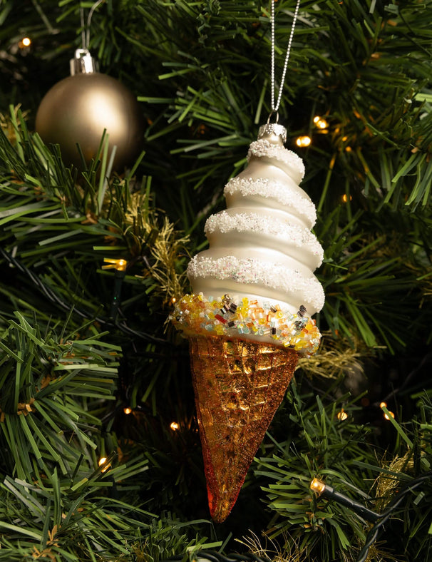 Boule de Noël Nordic Light - En forme de glace - en verre - 17 cm