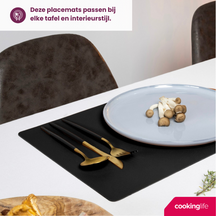 Set de placemats Cookinglife - en cuir vegan - Placemats - 46x33cm - 12 pièces
