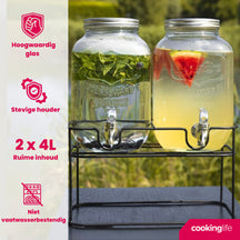 Ensemble de distributeurs Cookinglife - Distributeur a robinet - 2x4 L - 4 pieces