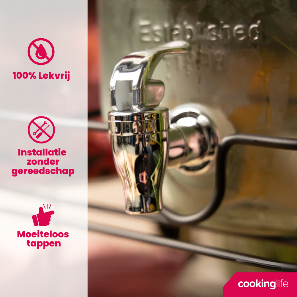 Ensemble de distributeurs Cookinglife - Distributeur a robinet - 2x4 L - 4 pieces