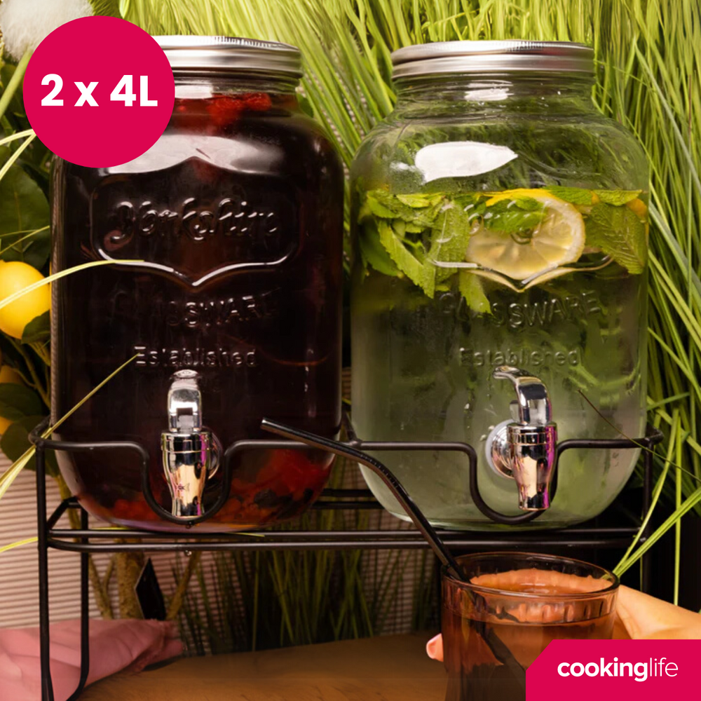 Ensemble de distributeurs Cookinglife - Distributeur a robinet - 2x4 L - 4 pieces