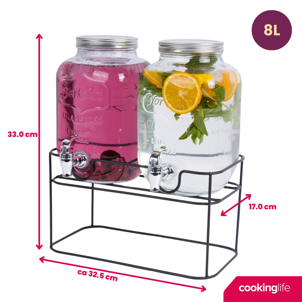 Ensemble de distributeurs Cookinglife - Distributeur a robinet - 2x4 L - 4 pieces