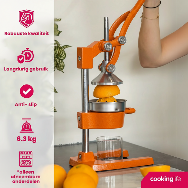 Presse-agrumes Cookinglife - Modèle à levier - Citruspresse - Hauteur 72 cm
