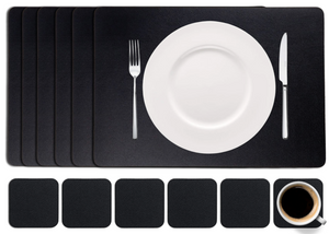Set de placemats Cookinglife - en cuir vegan - Placemats - 46x33cm - 12 pièces