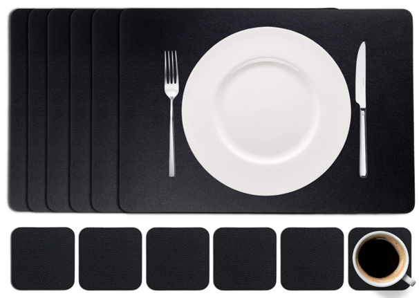 Set de placemats Cookinglife - en cuir vegan - Placemats - 46x33cm - 12 pièces