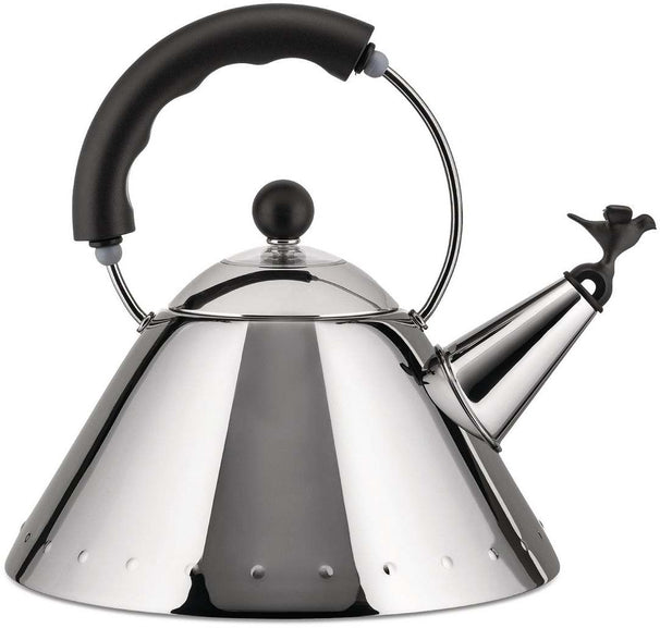 Bouilloire à Sifflet Alessi 9093 Inox / Noir - 2 litres - Michael Graves - 9093 B