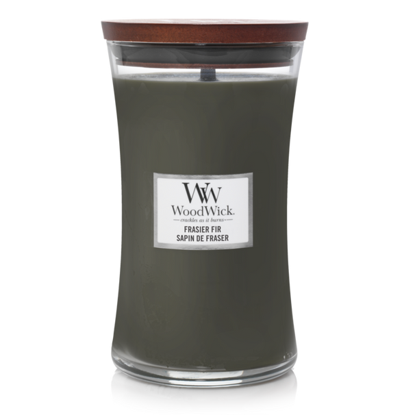 Bougie parfumée WoodWick - Bougie en verre - Frasier Fir - 18 cm / ø 10 cm