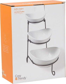 Set d'étagères Cosy & Trendy - Buffet - en porcelaine - 3 étages - 4 pièces