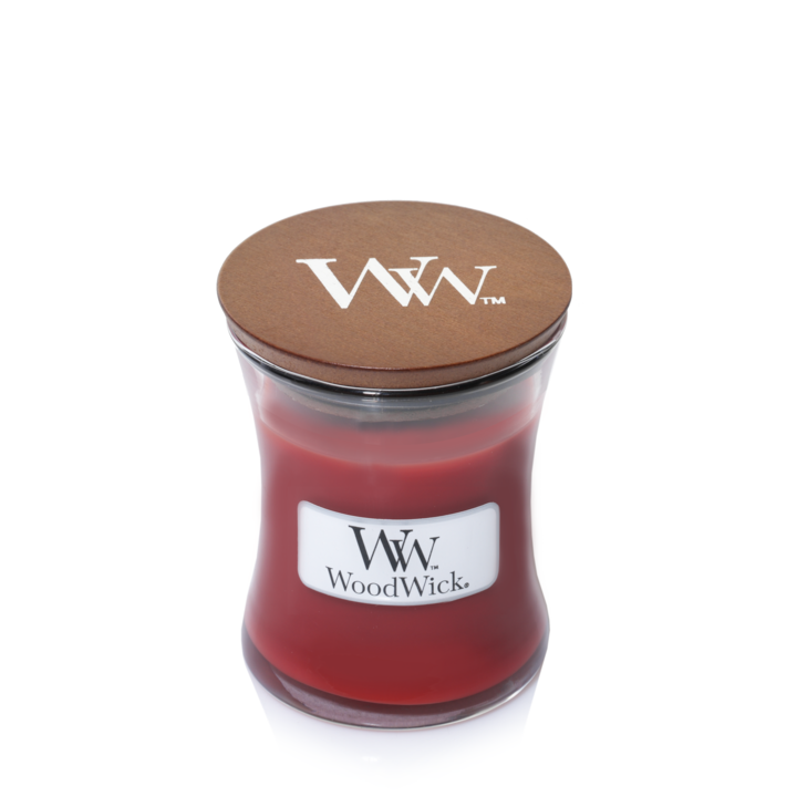 Bougie parfumée WoodWick - Bougie en verre - Cinnamon Chai - 8 cm / ø 7 cm