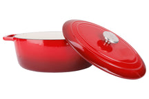 Cosy & Trendy Braadpan met deksel Fontestic Gietijzer Traditional Red Ovaal - 31 x 24 cm / 6 Liter - open