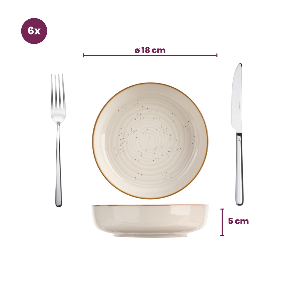 Set d'assiettes Cosy&Trendy - Assiettes à soupe - Baltic - ø18 cm - 6 pièces