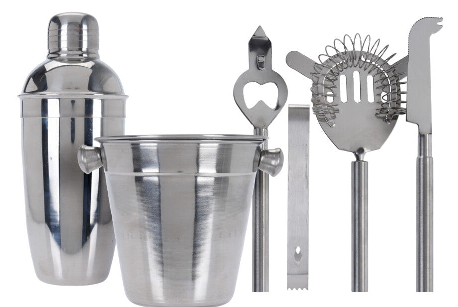 Ensemble d'outils de bar Cookinglife - Kit cocktail - en inox - 24 cm - 6 pièces