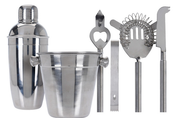 Ensemble d'outils de bar Cookinglife - Kit cocktail - en inox - 24 cm - 6 pièces