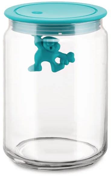 Bocal de conservation Alessi Gianni A Little Man Holding On Tight Bleu - 900 ml - Mattia Di Rosa - AMDR05 AZ