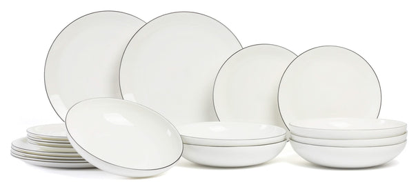 Ensemble de vaisselle ASA - A Table Ligne Noire - 6 personnes - 18 pièces