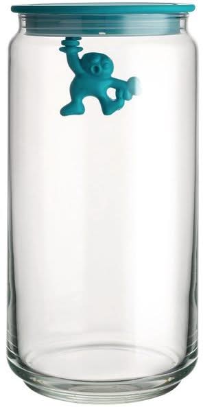 Bocal de conservation Alessi Gianni A Little Man Holding On Tight Bleu - 1,4 litre - Mattia Di Rosa - AMDR06 AZ