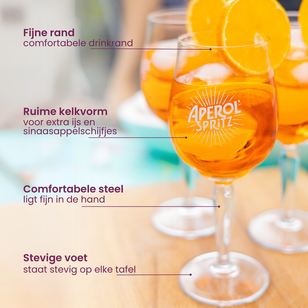 Aperol Verres Spritz 450ml - Set 6 - Design Moderne verre - Solide - Pour Spritz