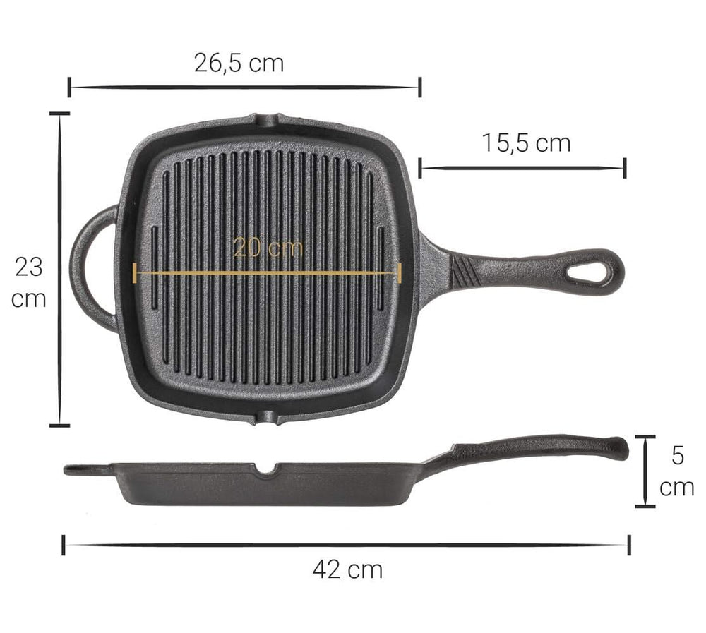 Set de poêles Blackwell - Poêles en fonte - Cast Iron - ø25/23x23cm - 2 pièces