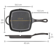 Set de poêles Blackwell - Poêles en fonte - Cast Iron - ø25/23x23cm - 2 pièces