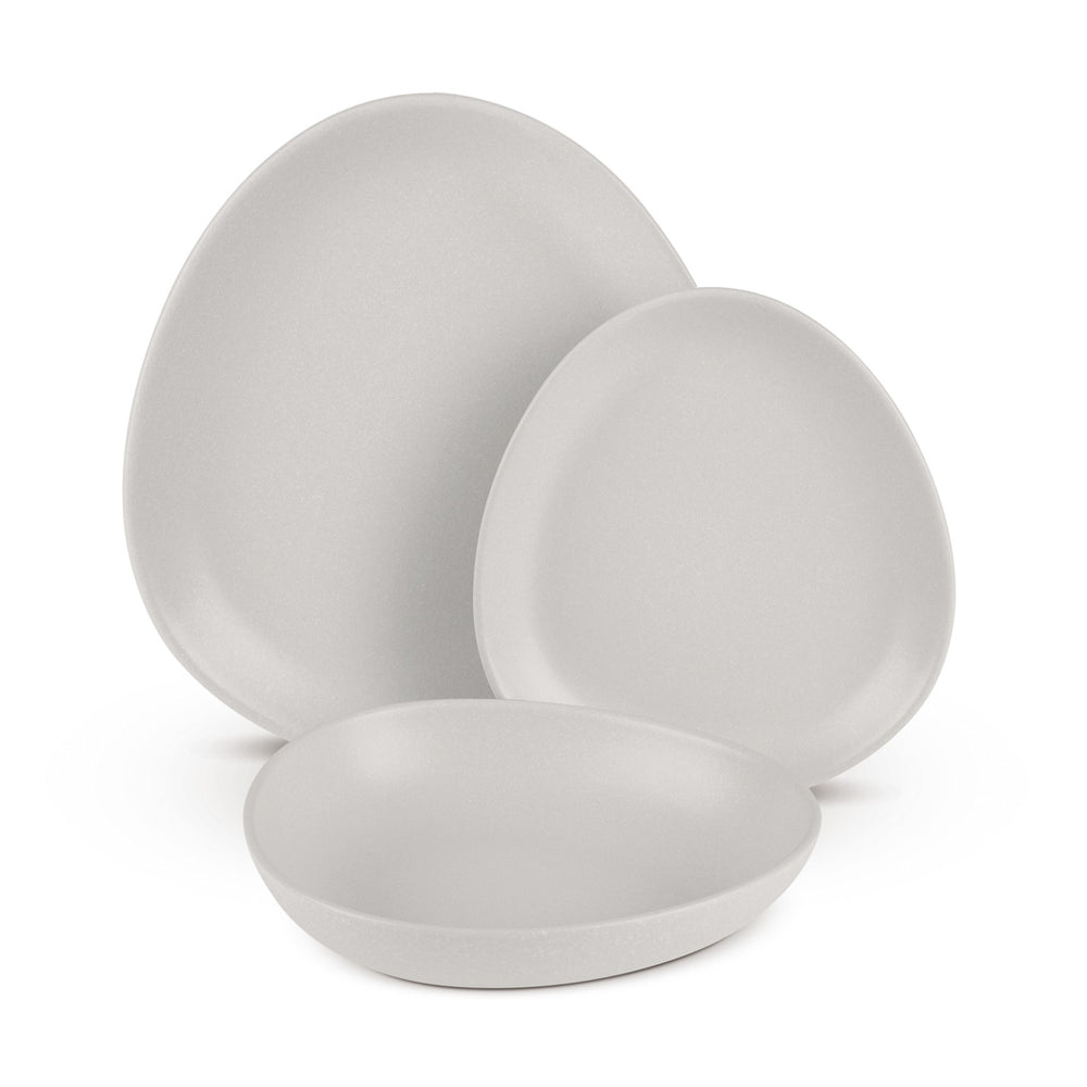 Ensemble de vaisselle BerlingerHaus mat crème ovale - 18 pièces / 6 personnes - 6 assiettes à dîner, 6 assiettes à petit-déjeuner et 6 assiettes creuses