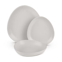 Ensemble de vaisselle BerlingerHaus mat crème ovale - 18 pièces / 6 personnes - 6 assiettes à dîner, 6 assiettes à petit-déjeuner et 6 assiettes creuses